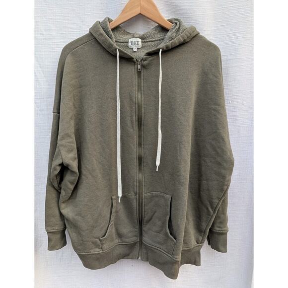 Buckle Bke Women's Fleece Full Zip Hoodie One Size Deep Lichen Green Soft Luxe - Picture 1 of 7